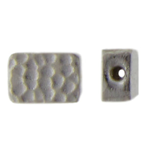 Fine Silver, Hill Tribe Bead, 8.5mm Width by 5.0mm Length by 11.8mm Height, Hammered Rectangle Bead. Quantity per pack: 5 Pieces.