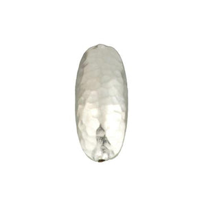 Fine Silver, Hill Tribe Bead, 17.8mm Width by 13.7mm Length by 40.3mm Height, Textured Puffy Oval Bead. Quantity per pack: 1 Piece.