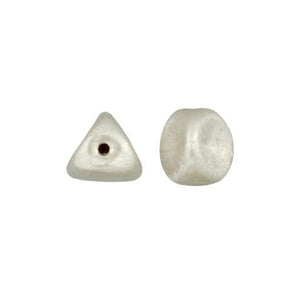 Fine Silver, Hill Tribe Bead, 14.3mm Width by 14.3mm Length by 15.6mm Height, Textured Triangle Bead. Quantity per pack: 2 Pieces.