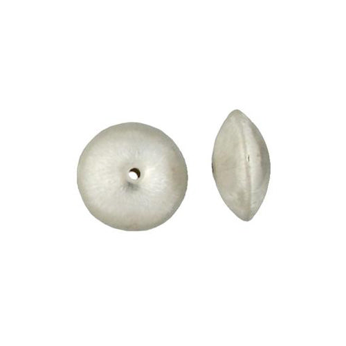 Fine Silver, Hill Tribe Bead, 17.6mm Width by 17.6mm Length by 9.0mm Height, Textured Saucer Bead. Quantity per pack: 2 Pieces.