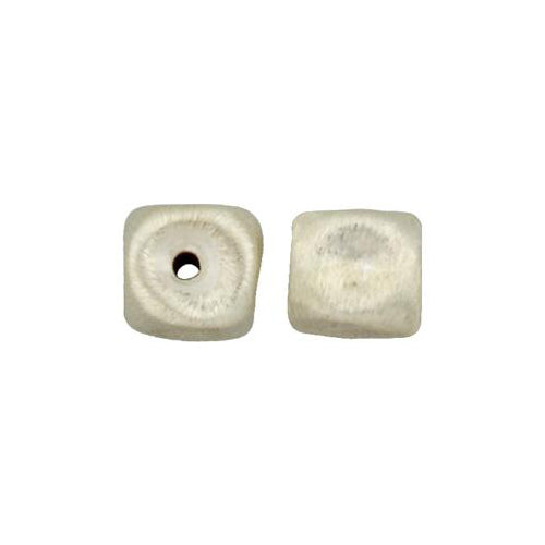 Fine Silver, Hill Tribe Bead, 16.5mm Width by 16.8mm Length by 13.1mm Height, Textured Square Bead. Quantity per pack: 2 Pieces.