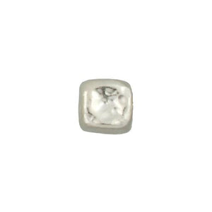 Fine Silver, Hill Tribe Bead, 12.5mm Width by 12.7mm Length by 11.2mm Height, Hammered Square Bead. Quantity per pack: 3 Pieces.