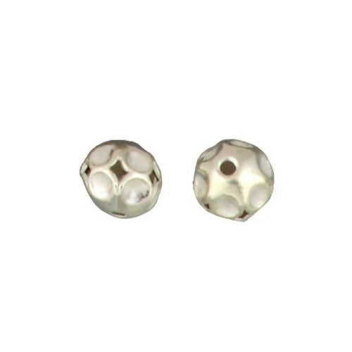 Fine Silver, Hill Tribe Bead, 10.7mm Width by 10.7mm Length by 10.0mm Height, Faceted Round Bead. Quantity per pack: 5 Pieces.