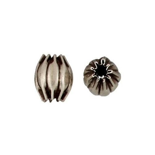 Fine Silver, Hill Tribe Bead, 13.7mm Width by 13.7mm Length by 16.5mm Height, Fancy Oval Bead. Quantity per pack: 3 Pieces.