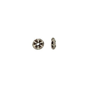 Fine Silver, Hill Tribe Bead, 7.7mm Width by 7.7mm Length by 2.7mm Height, Stamped Fancy Round Bead. Quantity per pack: 25 Pieces.