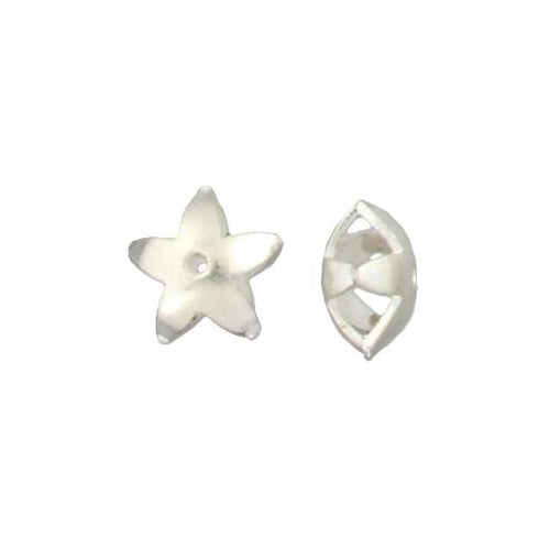 Fine Silver, Hill Tribe Bead, 12.0mm Width by 12.0mm Length by 7.3mm Height, Star Bead. Quantity per pack: 6 Pieces.