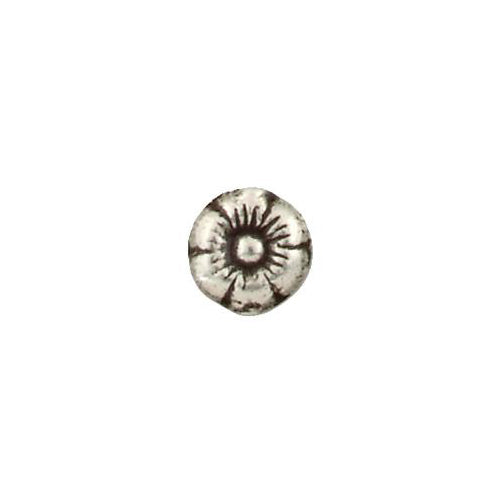 Fine Silver, Hill Tribe Bead, 12.1mm Width by 4.3mm Length by 12.1mm Height, Stamped Round Bead. Quantity per pack: 4 Pieces.