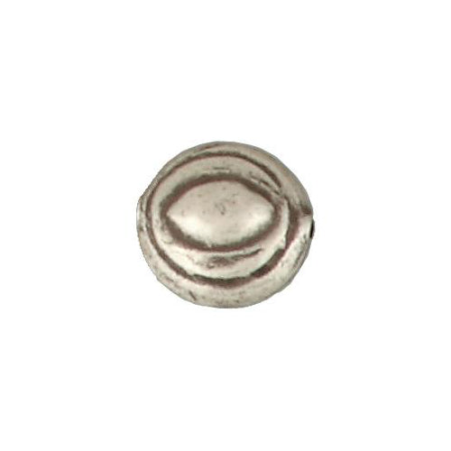 Fine Silver, Hill Tribe Bead, 16.3mm Width by 8.6mm Length by 16.7mm Height, Stamped Round Bead. Quantity per pack: 2 Pieces.