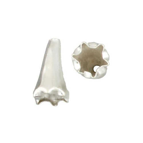 Fine Silver, Hill Tribe Bead, 12.2mm Width by 11.8mm Length by 20.2mm Height, Fancy Cone Bead. Quantity per pack: 4 Pieces.