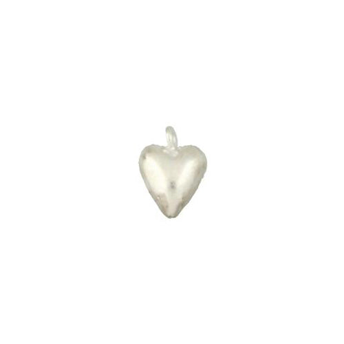 Fine Silver, Hill Tribe, 10.4mm Width by 5.9mm Length by 15.7mm Height, Heart Charm. Quantity Per Pack: 10 Pieces.