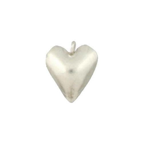 Fine Silver, Hill Tribe, 17.4mm Width by 9.0mm Length by 20.3mm Height, Heart Charm. Quantity Per Pack: 2 Pieces.
