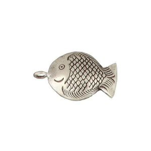 Fine Silver, Hill Tribe, 18.4mm Width by 8.2mm Length by 30.2mm Height, Fish Charm. Quantity Per Pack: 1 Piece.