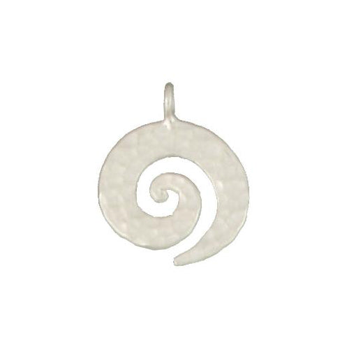 Fine Silver, Hill Tribe, 19.7mm Width by 1.7mm Length by 24.8mm Height, Spiral Charm. Quantity Per Pack: 3 Pieces.