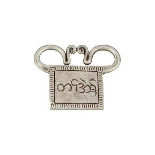 Fine Silver, Hill Tribe, 31.7mm Width by 1.9mm Length by 24.3mm Height, Stamped Square Pendant. Quantity Per Pack: 1 Piece.