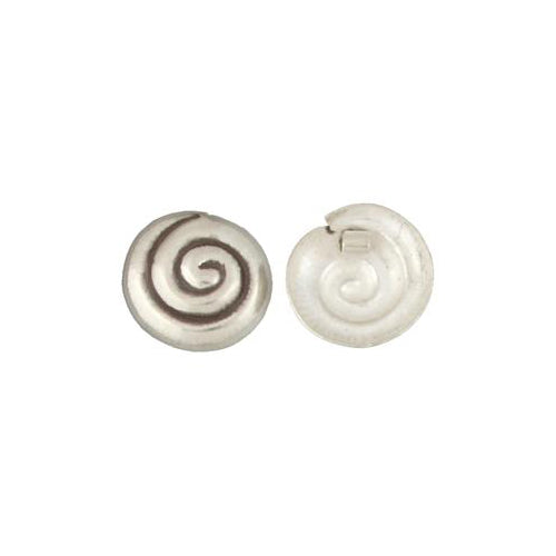 Fine Silver, Hill Tribe, 26.9mm Width by 6.5mm Length by 26.8mm Height, Shell Pendant. Quantity Per Pack: 1 Piece.