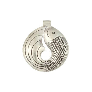 Fine Silver, Hill Tribe, 39.8mm Width by 5.2mm Length by 46.8mm Height, Fish Pendant. Quantity Per Pack: 1 Piece.