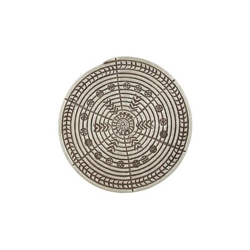 Fine Silver, Hill Tribe, 42.4mm Width by 7.3mm Length by 42.5mm Height, Stamped Round Pendant. Quantity Per Pack: 1 Piece.