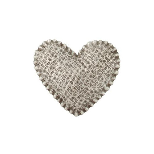 Fine Silver, Hill Tribe, 56.9mm Width by 9.1mm Length by 51.2mm Height, Stamped Heart Pendant. Quantity Per Pack: 1 Piece.