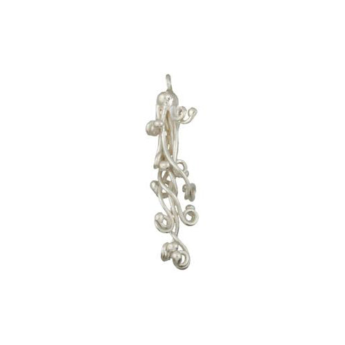 Fine Silver, Hill Tribe, 12.9mm Width by 13.4mm Length by 40.0mm Height, Twisted Wired Charm. Quantity Per Pack: 1 Piece.