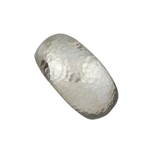 Fine Silver, Hill Tribe Bead, 34.0mm Width by 18.4mm Length by 63.1mm Height, Hammered Curved Puffy Bead. Quantity per pack: 1 Piece.