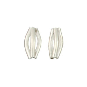 Fine Silver, Hill Tribe Bead, 8.5mm Width by 5.7mm Length by 15.2mm Height, Curved Triple Tube Bead. Quantity per pack: 8 Pieces.