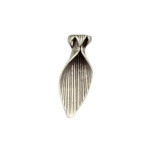 Fine Silver, Hill Tribe Bead, 12.5mm Width by 7.5mm Length by 31.2mm Height, Leaf Bead. Quantity per pack: 2 Pieces.