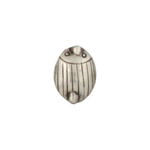 Fine Silver, Hill Tribe Bead, 11.3mm Width by 6.8mm Length by 26.1mm Height, Beetle Bead. Quantity per pack: 4 Pieces.