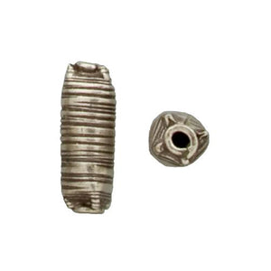 Fine Silver, Hill Tribe Bead, 8.8mm Width by 8.8mm Length by 23.8mm Height, Textured Tube Bead. Quantity per pack: 2 Pieces.