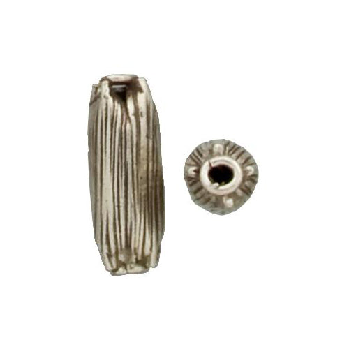 Fine Silver, Hill Tribe Bead, 9.2mm Width by 9.4mm Length by 22.8mm Height, Textured Tube Bead. Quantity per pack: 2 Pieces.