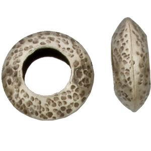 Fine Silver, Hill Tribe Bead, 23.0mm Width by 23.1mm Length by 9.0mm Height, Textured Saucer Bead. Quantity per pack: 1 Piece.