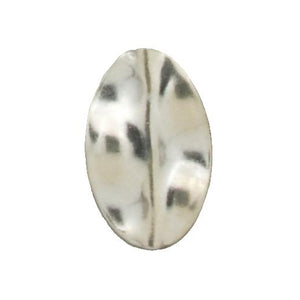 Fine Silver, Hill Tribe Bead, 17.8mm Width by 3.7mm Length by 27.8mm Height, Hammered Oval Bead. Quantity per pack: 2 Pieces.