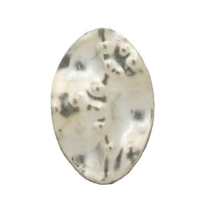 Fine Silver, Hill Tribe Bead, 21.0mm Width by 4.3mm Length by 30.8mm Height, Textured Oval Bead. Quantity per pack: 2 Pieces.