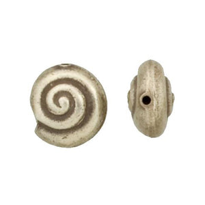 Fine Silver, Hill Tribe Bead, 16.9mm Width by 9.6mm Length by 17.1mm Height, Shell Bead. Quantity per pack: 3 Pieces.