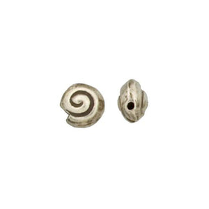 Fine Silver, Hill Tribe Bead, 9.8mm Width by 6.8mm Length by 10.1mm Height, Shell Bead. Quantity per pack: 8 Pieces.