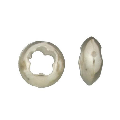 Fine Silver, Hill Tribe Bead, 16.6mm Width by 6.8mm Length by 16.7mm Height, Round Bead with 11.2mm Flower Opening. Quantity per pack: 4 Pieces.