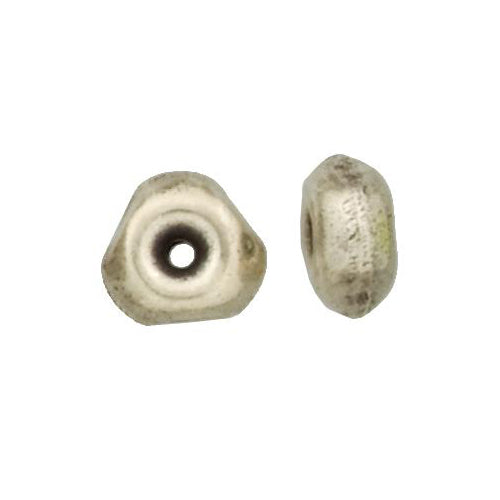 Fine Silver, Hill Tribe Bead, 12.7mm Width by 12.7mm Length by 7.0mm Height, Faceted Saucer Bead. Quantity per pack: 4 Pieces.