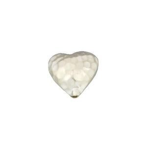 Fine Silver, Hill Tribe Bead, 14.3mm Width by 7.0mm Length by 14.2mm Height, Hammered Heart Bead. Quantity per pack: 4 Pieces.