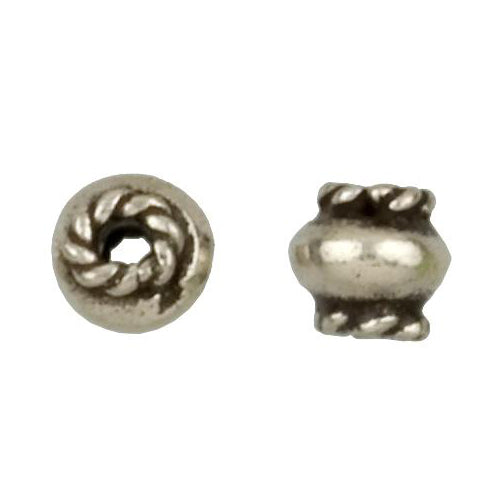 Fine Silver, Hill Tribe Bead, 5.2mm Width by 5.2mm Length by 4.8mm Height, Round Bead. Quantity per pack: 14 Pieces.