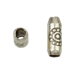 Fine Silver, Hill Tribe Bead, 3.5mm Width by 3.5mm Length by 8.5mm Height, Stamped Tube Bead. Quantity per pack: 20 Pieces.