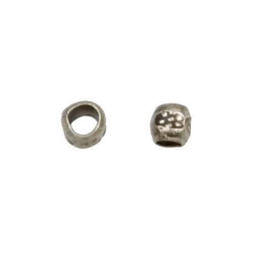 Fine Silver, Hill Tribe Bead, 2.9mm Width by 2.9mm Length by 2.5mm Height, Stamped Tube Bead. Quantity per pack: 118 Pieces.