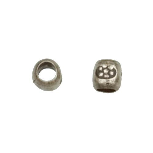 Fine Silver, Hill Tribe Bead, 3.1mm Width by 3.1mm Length by 3.3mm Height, Stamped Tube Bead. Quantity per pack: 80 Pieces.