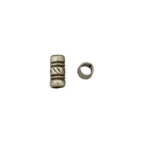 Fine Silver, Hill Tribe Bead, 4.5mm Width by 4.5mm Length by 9.3mm Height, Stamped Tube Bead. Quantity per pack: 16 Pieces.