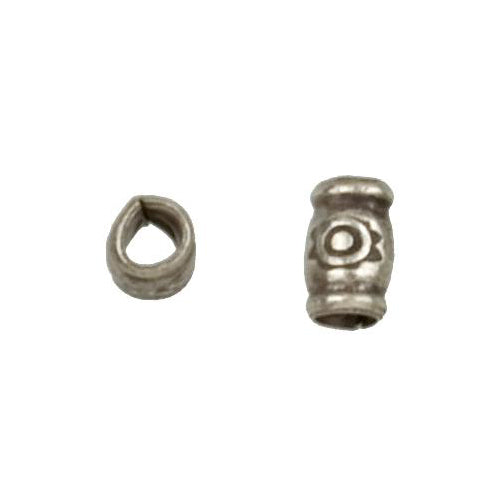 Fine Silver, Hill Tribe Bead, 3.4mm Width by 3.4mm Length by 4.9mm Height, Stamped Tube Bead. Quantity per pack: 50 Pieces.