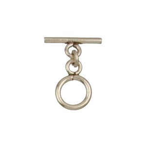 Fine Silver, Hill Tribe, 11.0mm Width by 15.6mm Height, Plain Circle Toggle Clasp Ring, and 17.2mm Width by 6.4mm Height, Plain Toggle Clasp Bar. Quantity Per Pack: 6 Pairs.