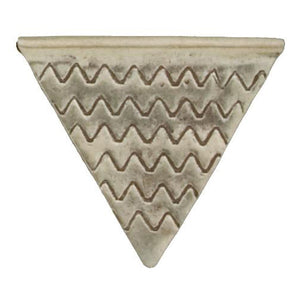 Fine Silver, Hill Tribe Bead, 36.9mm Width by 2.8mm Length by 32.8mm Height, Stamped Triangle Bead. Quantity per pack: 2 Pieces.