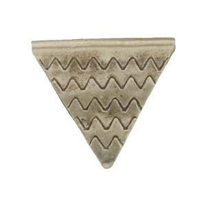 Fine Silver, Hill Tribe Bead, 29.5mm Width by 2.8mm Length by 27.0mm Height, Stamped Triangle Bead. Quantity per pack: 2 Pieces.