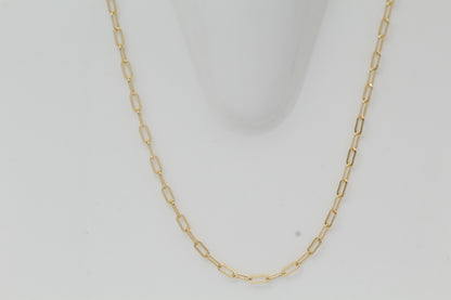 Gold Filled, 2.6mm Width by 6.1mm Length, 18 Inch Flat Elongated Cable Chain with 8.5mm Length by 2.1mm Thick, Oval Trigger Lobster Clasp. Quantity Per Pack: 1 Piece.