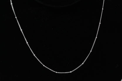 Sterling Silver, 1.0mm Width by 1.9mm Length, 16 Inch Regular Satellite Chain with 5.0mm Width / Length by 1.0mm Thick, Smooth Spring Ring Clasp. Quantity Per Pack: 1 Piece.