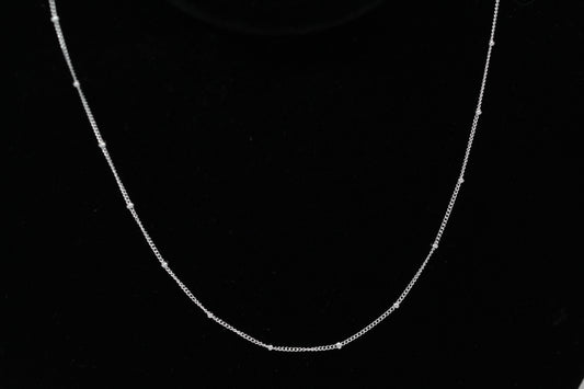 Sterling Silver, 1.0mm Width by 1.9mm Length, 18 Inch Regular Satellite Chain with 5.0mm Width / Length by 1.0mm Thick, Smooth Spring Ring Clasp. Quantity Per Pack: 1 Piece.