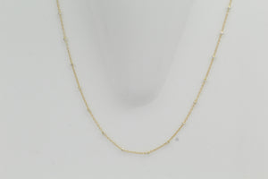 2 Tone - Gold Filled & Sterling Silver, 1.0mm Width / Length, 18 Inch Regular Satellite Chain with 5.0mm Width / Length by 1.0mm Thick, Smooth Spring Ring Clasp. Quantity Per Pack: 1 Piece.